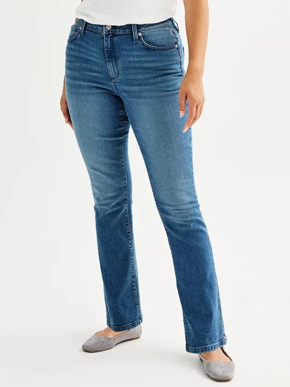 Sonoma Goods For Life Bootcut Jeans Women's Size 4 Blue High Rise Stretch Denim